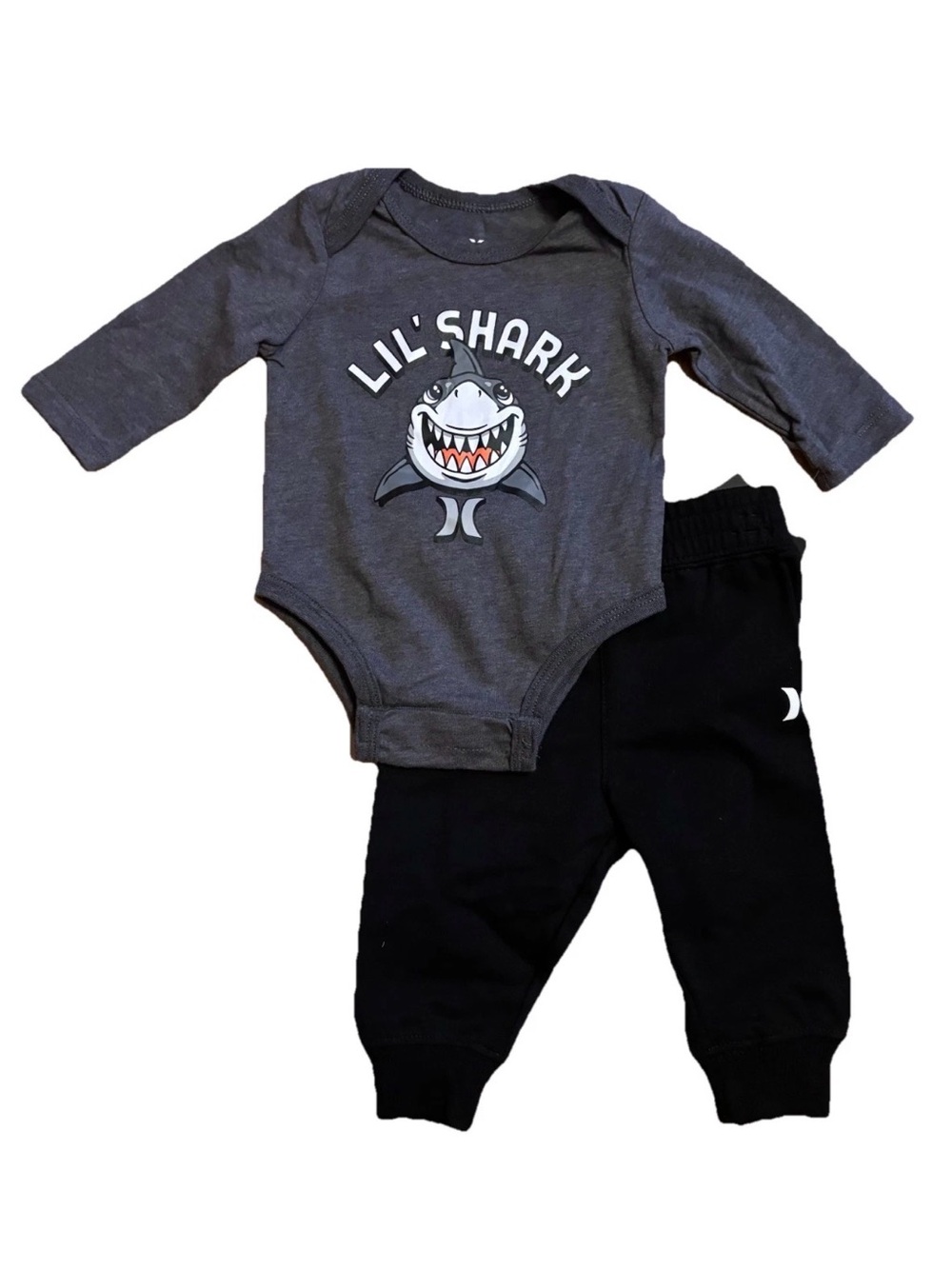 NWT Hurley Little Boys ‘Lil Shark’ 2-Piece Jogger Set - 3 Months